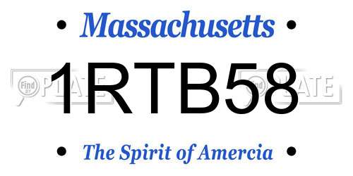 1RTB58 Massachusetts License Plate