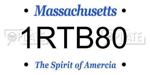 1RTB80 Massachusetts License Plate