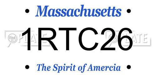 1RTC26 Massachusetts License Plate