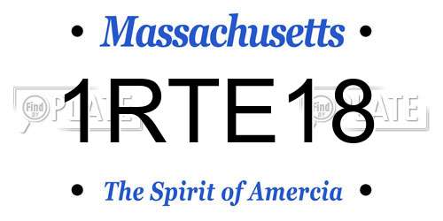 1RTE18 Massachusetts License Plate