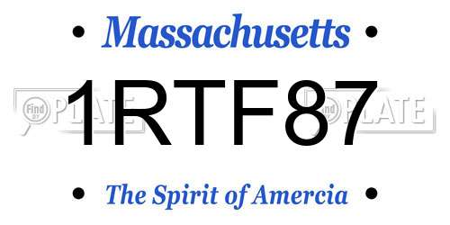 1RTF87 Massachusetts License Plate