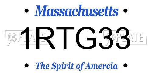 1RTG33 Massachusetts License Plate