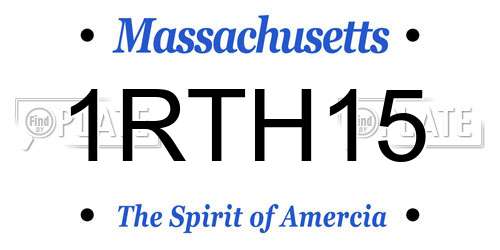 1RTH15 Massachusetts License Plate