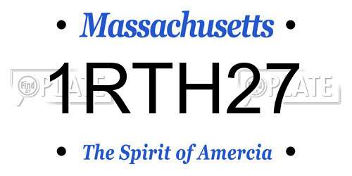 1RTH27 Massachusetts License Plate