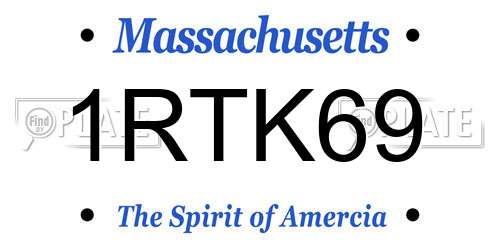 1RTK69 Massachusetts License Plate