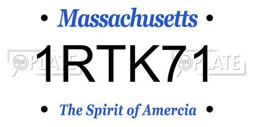 1RTK71 Massachusetts License Plate