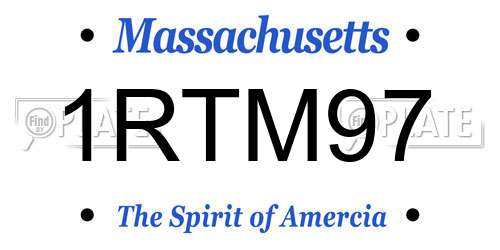 1RTM97 Massachusetts License Plate