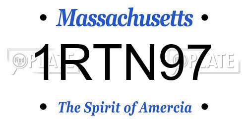 1RTN97 Massachusetts License Plate
