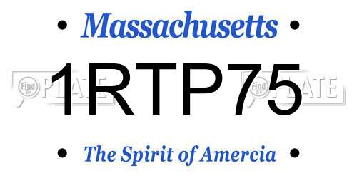 1RTP75 Massachusetts License Plate