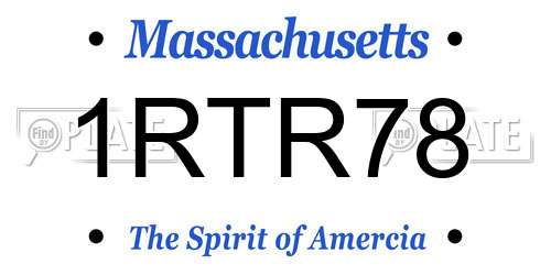 1RTR78 Massachusetts License Plate