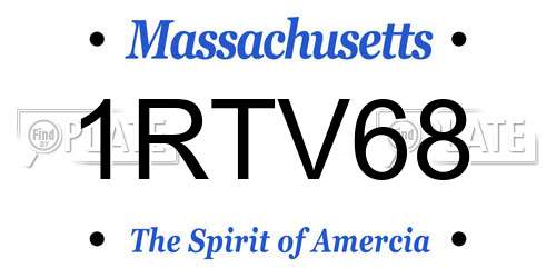 1RTV68 Massachusetts License Plate