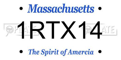1RTX14 Massachusetts License Plate