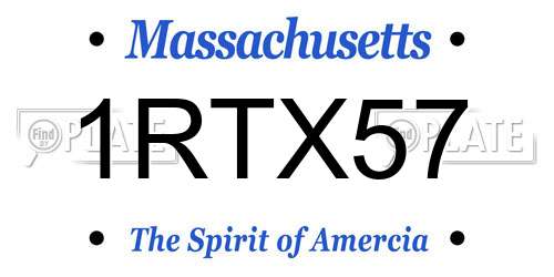 1RTX57 Massachusetts License Plate