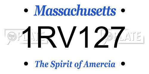 1RV127 Massachusetts License Plate