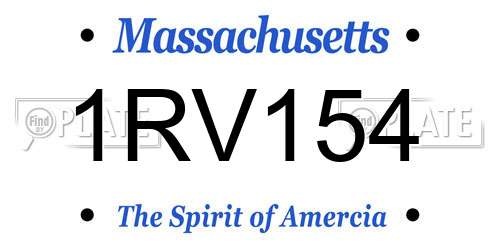 1RV154 Massachusetts License Plate