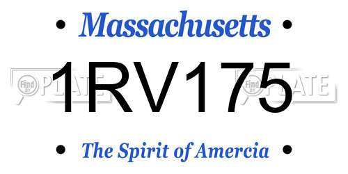 1RV175 Massachusetts License Plate