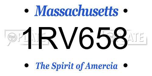 1RV658 Massachusetts License Plate