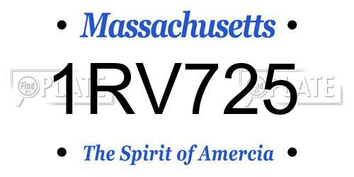 1RV725 Massachusetts License Plate