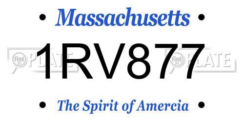 1RV877 Massachusetts License Plate