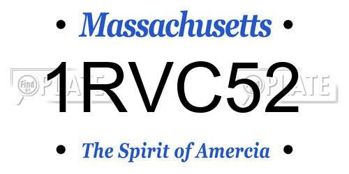 1RVC52 Massachusetts License Plate