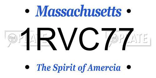 1RVC77 Massachusetts License Plate