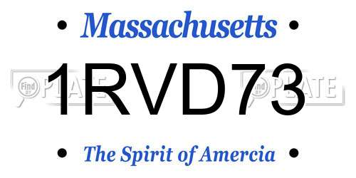 1RVD73 Massachusetts License Plate