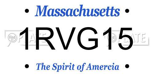 1RVG15 Massachusetts License Plate