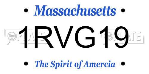 1RVG19 Massachusetts License Plate