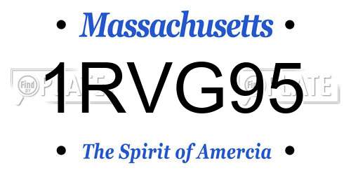 1RVG95 Massachusetts License Plate