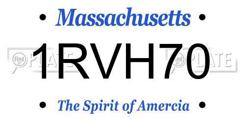 1RVH70 Massachusetts License Plate