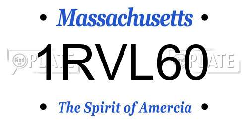 1RVL60 Massachusetts License Plate