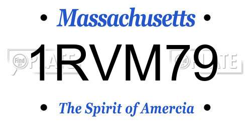 1RVM79 Massachusetts License Plate