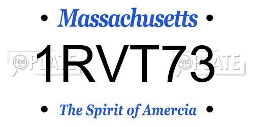 1RVT73 Massachusetts License Plate