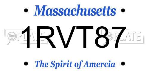 1RVT87 Massachusetts License Plate