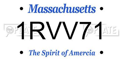 1RVV71 Massachusetts License Plate