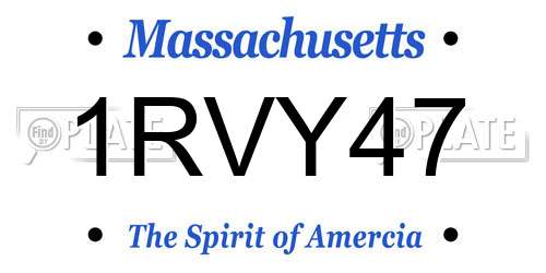 1RVY47 Massachusetts License Plate