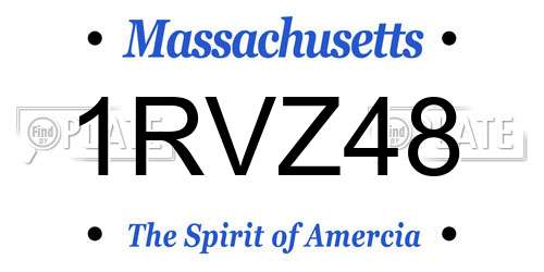 1RVZ48 Massachusetts License Plate