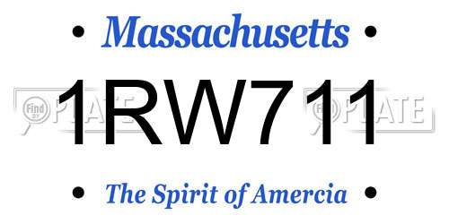 1RW711 Massachusetts License Plate