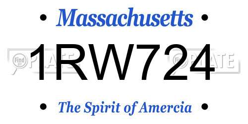 1RW724 Massachusetts License Plate