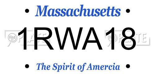 1RWA18 Massachusetts License Plate