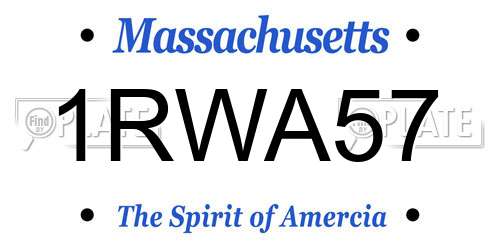 1RWA57 Massachusetts License Plate