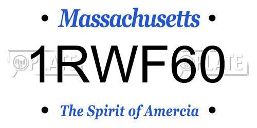 1RWF60 Massachusetts License Plate