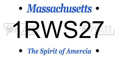1RWS27 Massachusetts License Plate