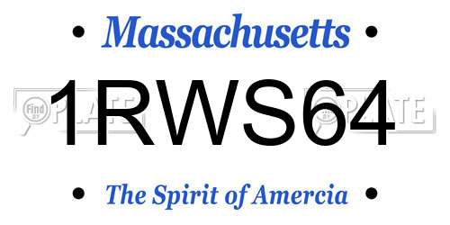 1RWS64 Massachusetts License Plate