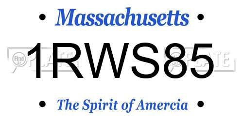 1RWS85 Massachusetts License Plate