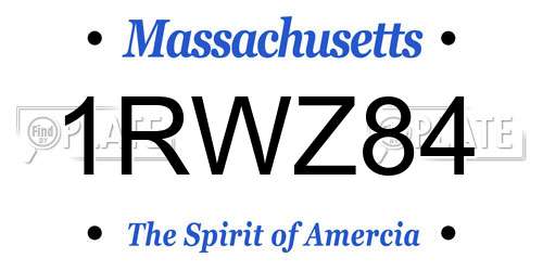 1RWZ84 Massachusetts License Plate