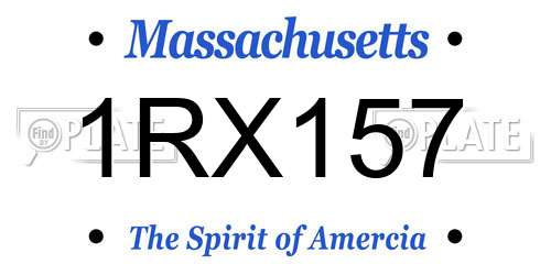 1RX157 Massachusetts License Plate