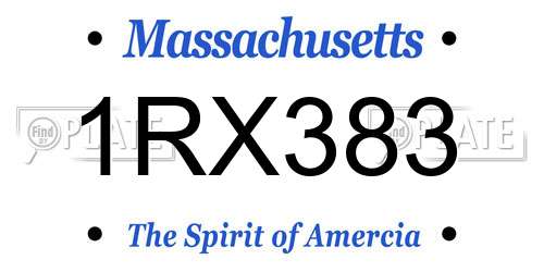 1RX383 Massachusetts License Plate