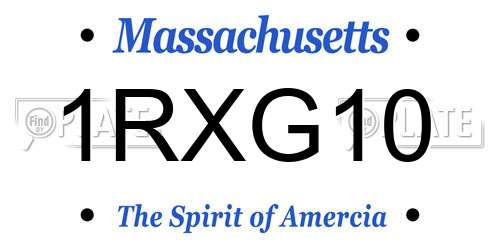 1RXG10 Massachusetts License Plate