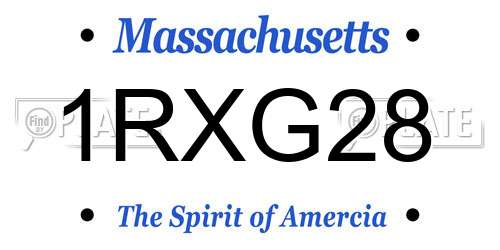 1RXG28 Massachusetts License Plate